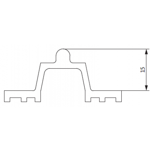 GU looprail P432/67, 15mm, 6,7mtr.