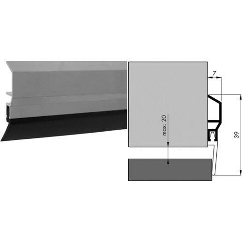 KELFORT KEL-ADS-AR aluminium opbouw tochtprofiel, 1000mm