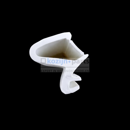 Witte deur aanslagdichting 1709 rubber voor houten kozijnen met koppelstrip.