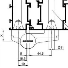SCHÜCO 2-delig scharnier 19-47/36, EV1